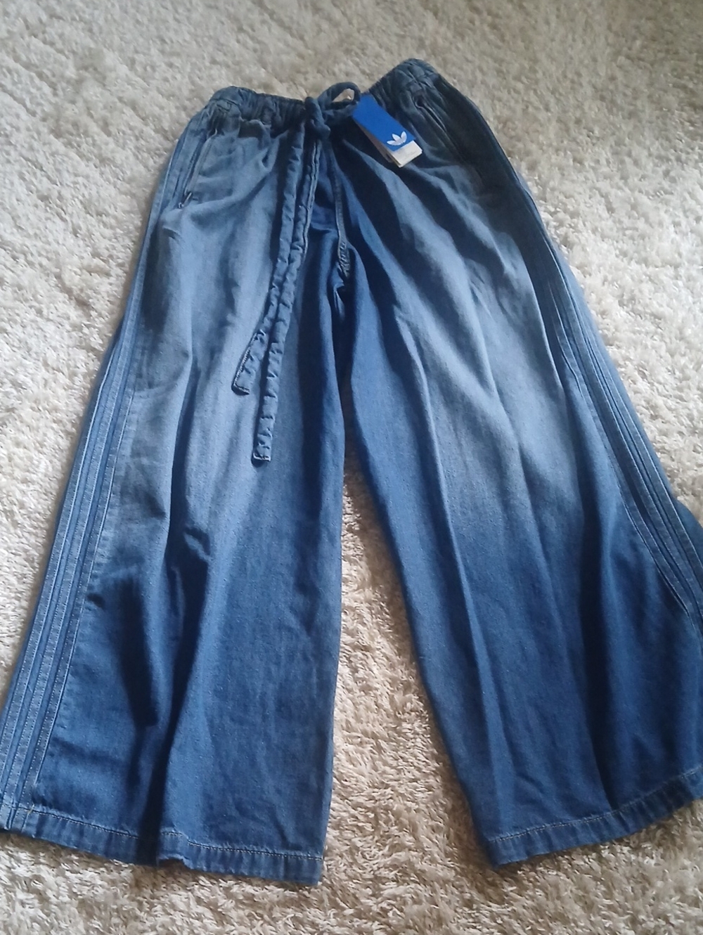 NWT ADIDAS WIDE LEG DENIM PANTS